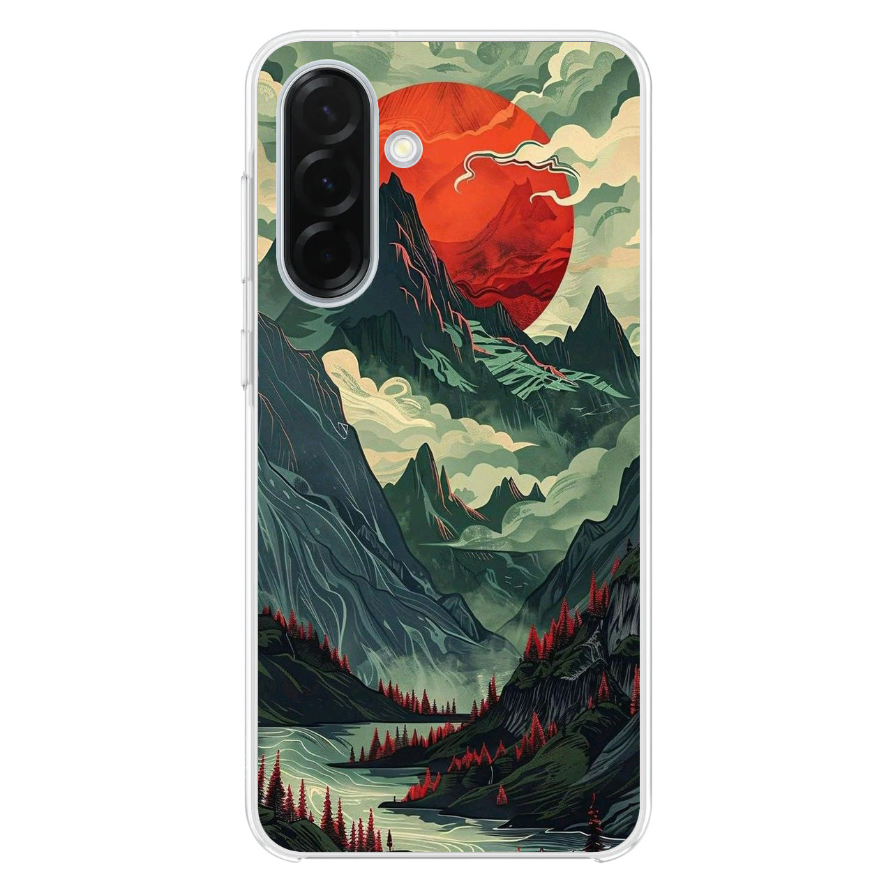 Crimson Moon Over Silent Peaks Samsung Galaxy A26 5G / A36 5G / A56 5G Case
