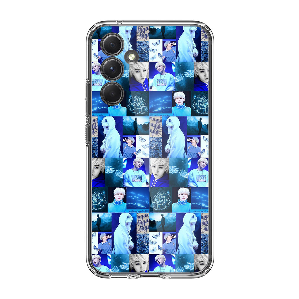 BTS Suga Blue Aesthetic Collage Samsung Galaxy A35 5G Case