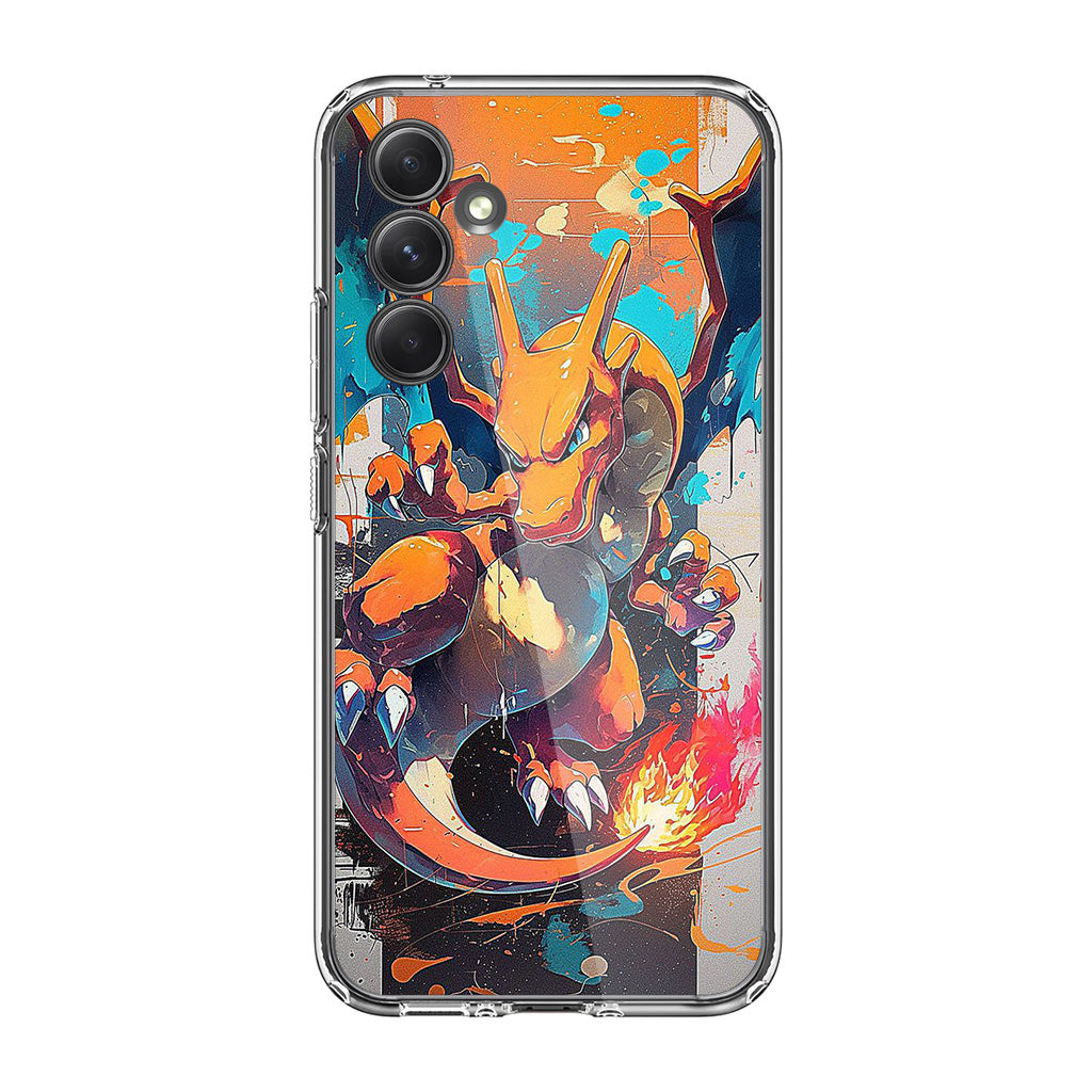 Charizard Inferno on Canvas Samsung Galaxy A35 5G Case