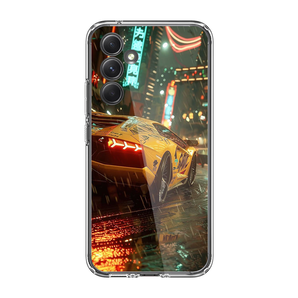 Night Drift Thunder Neon Streets Samsung Galaxy A35 5G Case