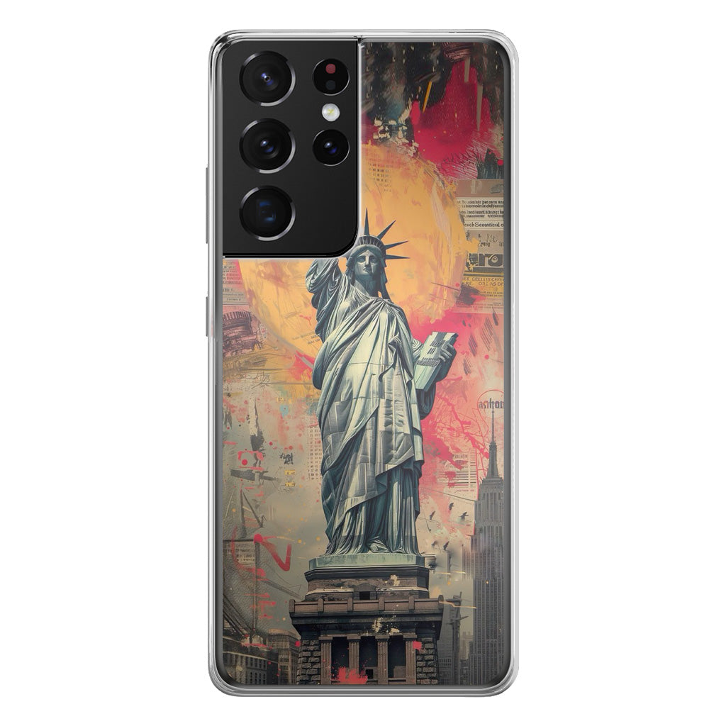 Canvas Art Statue of Liberty Samsung Galaxy S21 Ultra Case