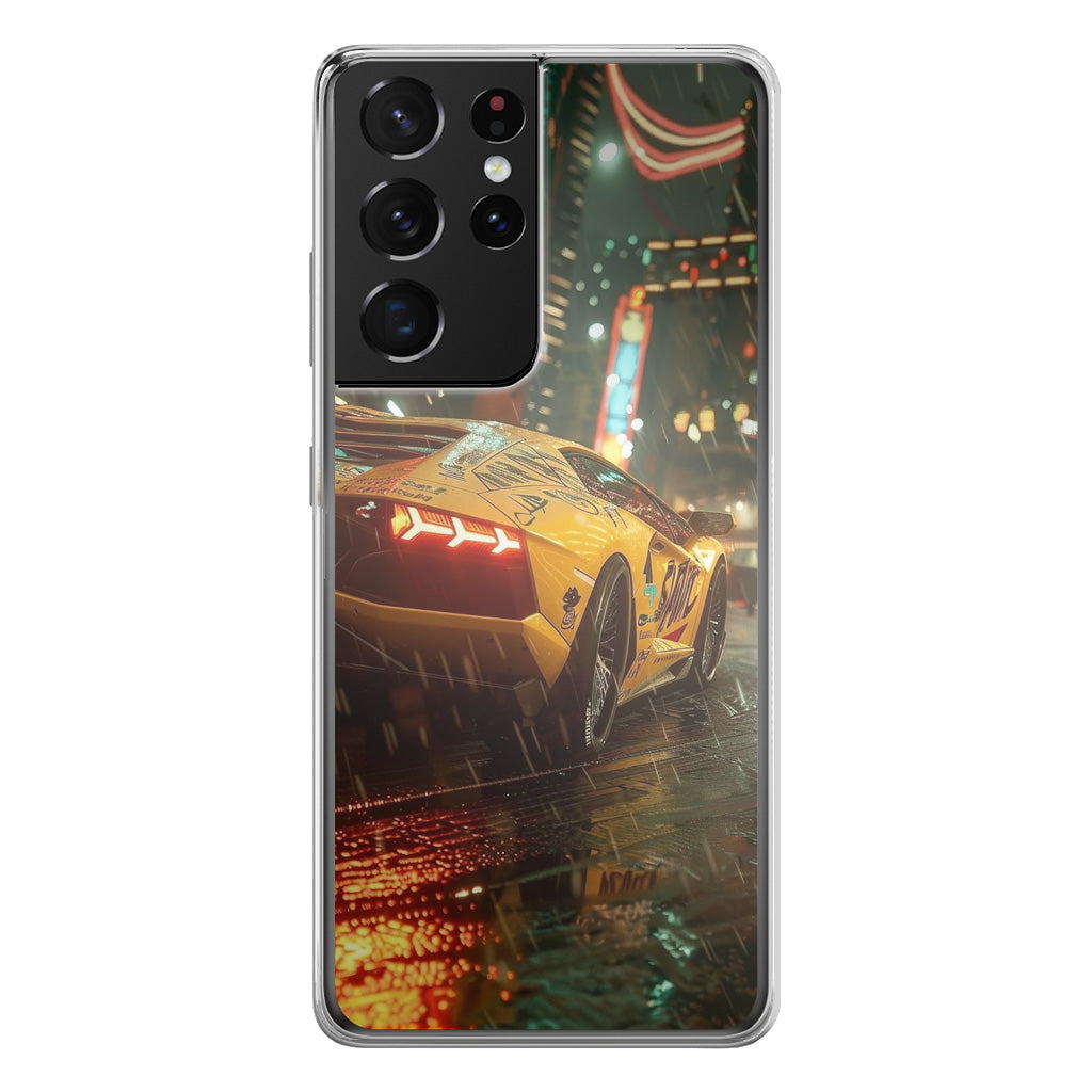 Night Drift Thunder Neon Streets Samsung Galaxy S21 Ultra Case