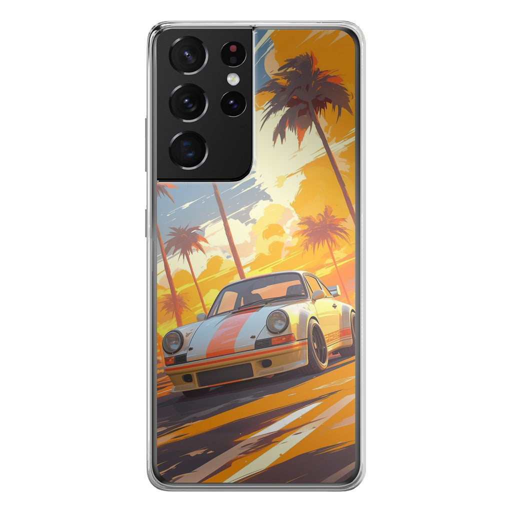 Turbo Dreams in Neon Palms Samsung Galaxy S21 Ultra Case