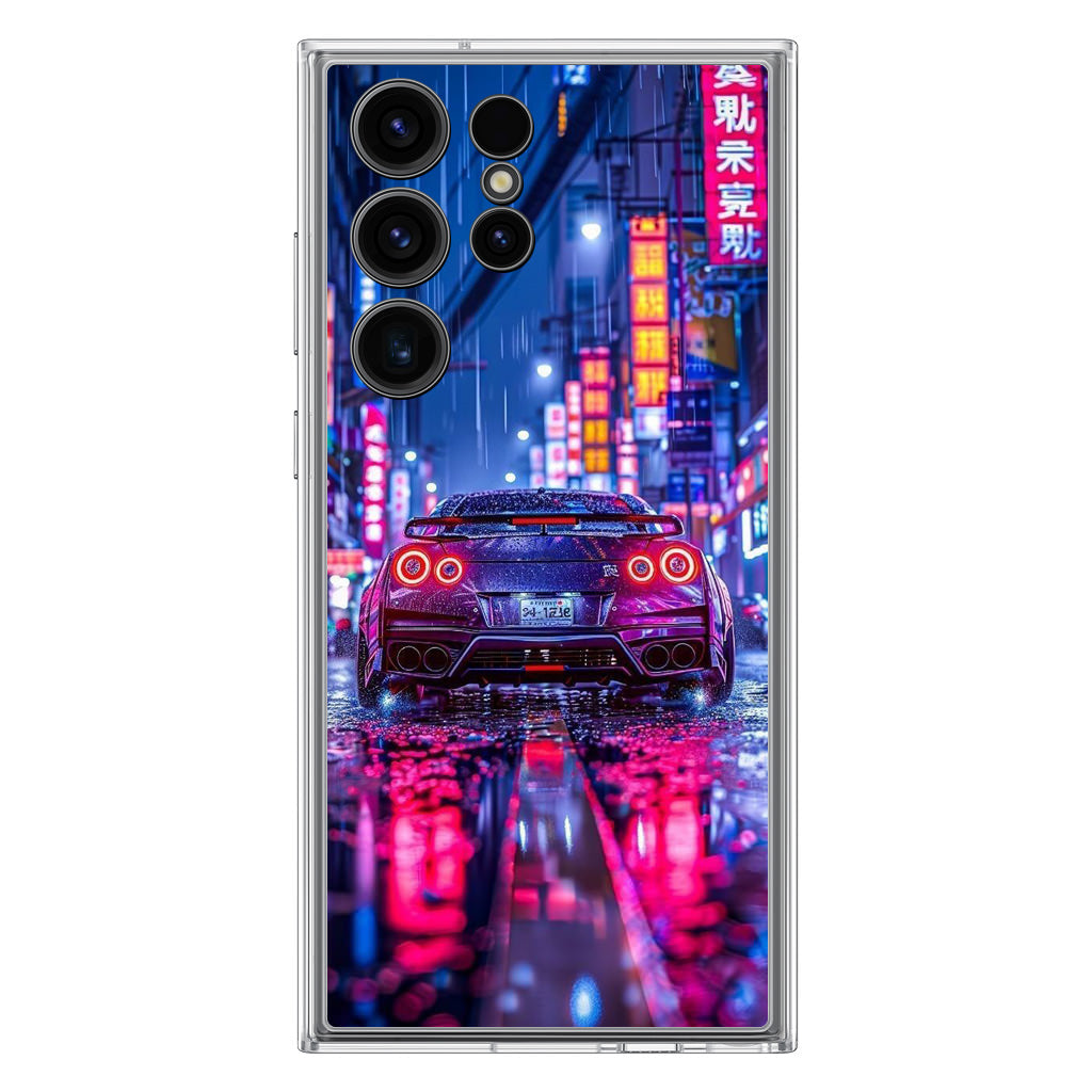 Neon Midnight Drift Tokyo Rain Samsung Galaxy S23 Ultra Case