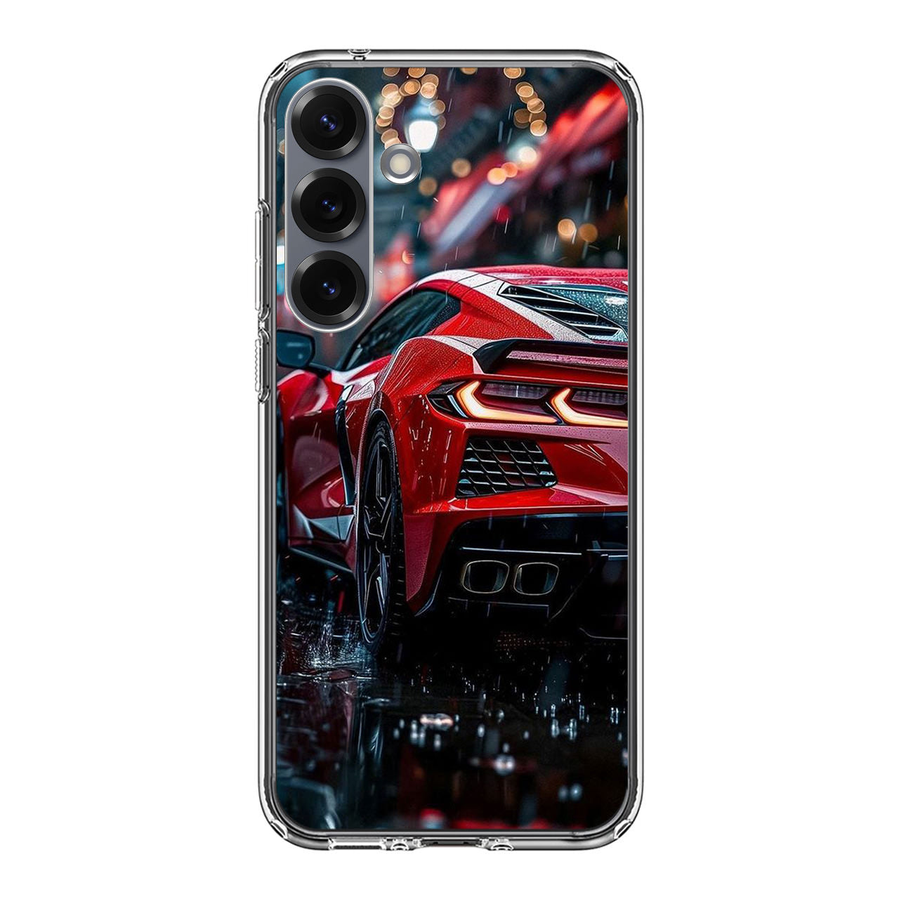 Red Sport Car in the Rain Samsung Galaxy S25 / S25 Plus Case