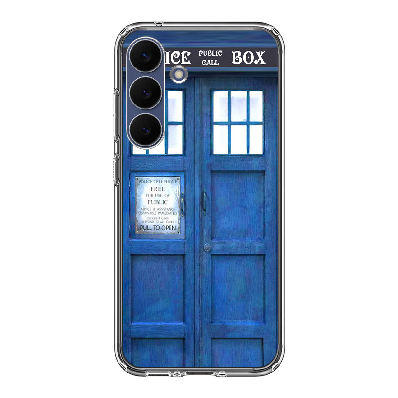Blue Police Call Box Samsung Galaxy S25 FE Case