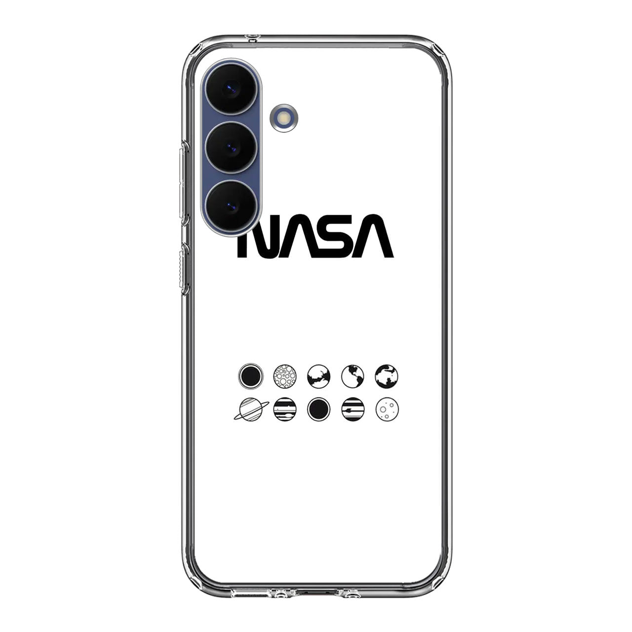 NASA Minimalist White Samsung Galaxy S25 FE Case
