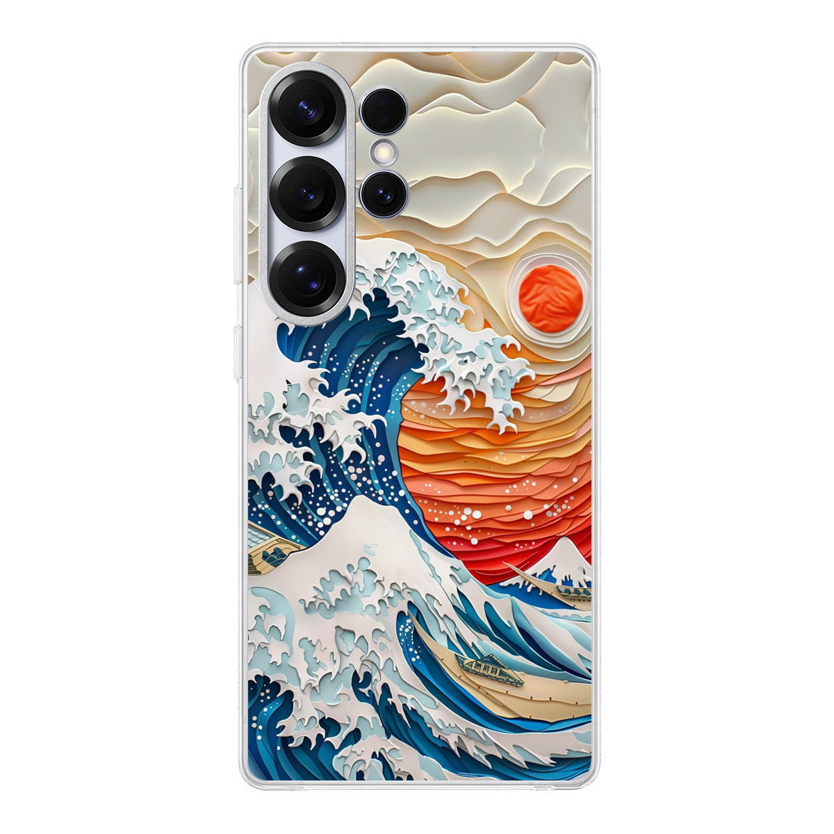 The Great Wave Off Paper Art Samsung Galaxy S25 Ultra Case