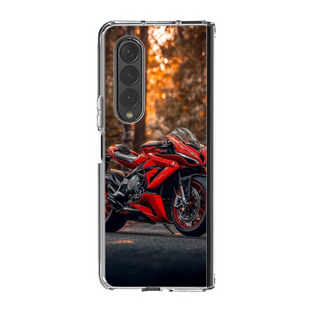 Crimson Velocity in Autumn Flame Samsung Galaxy Z Fold 4 Case