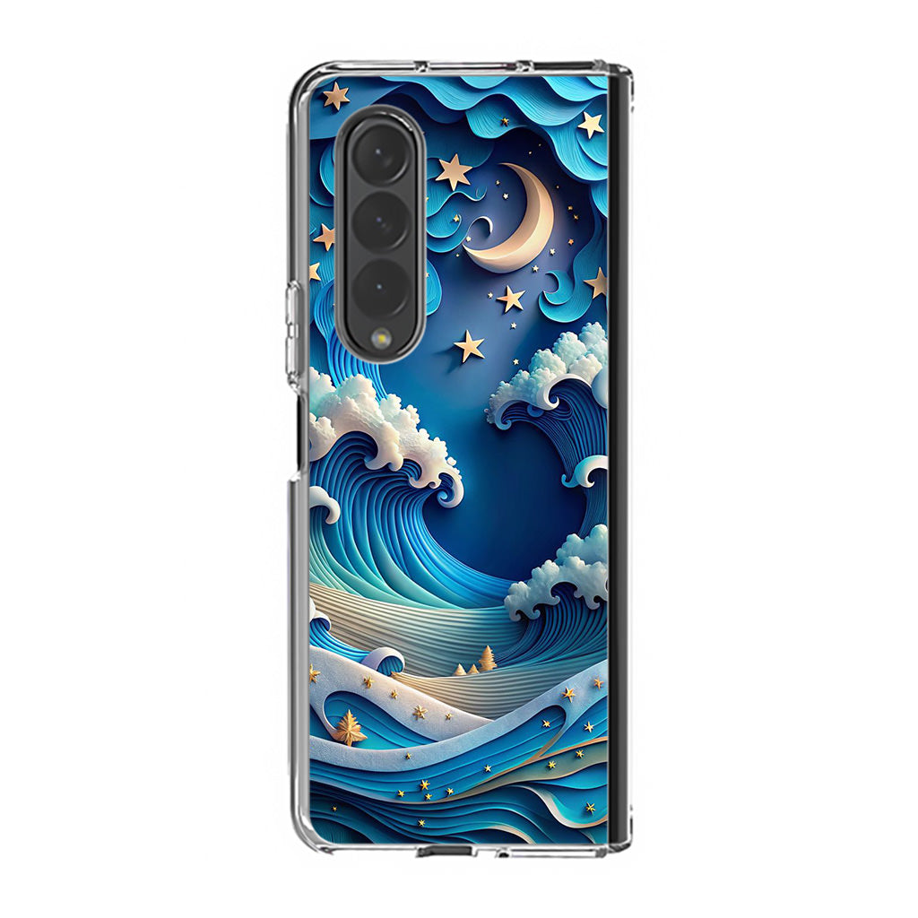 Dreamtide Where Stars Kiss the Sea Samsung Galaxy Z Fold 3 Case