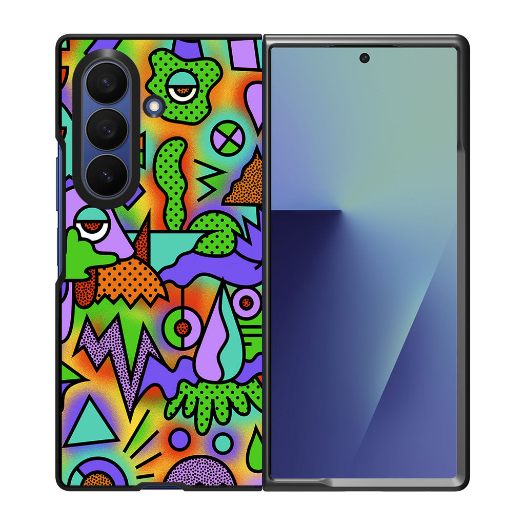 Abstract Colorful Doodle Art Samsung Galaxy Z Fold 7 Case