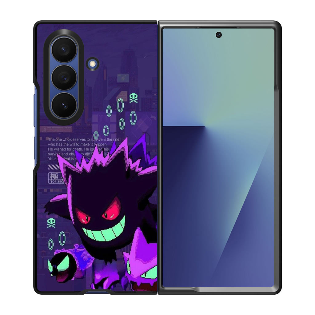 Gengar Pixel Art Samsung Galaxy Z Fold 7 Case