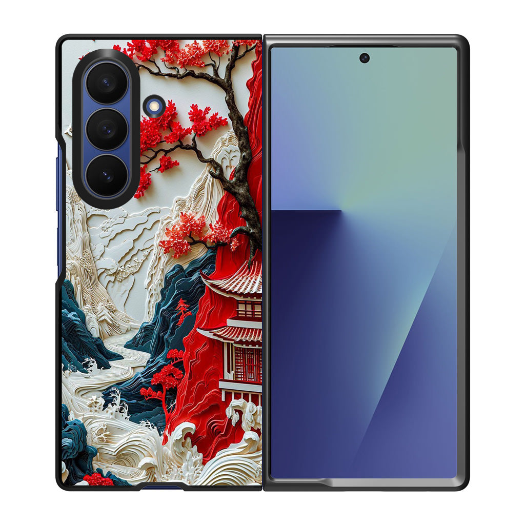Whispers of the Crimson Zen Samsung Galaxy Z Fold 7 Case