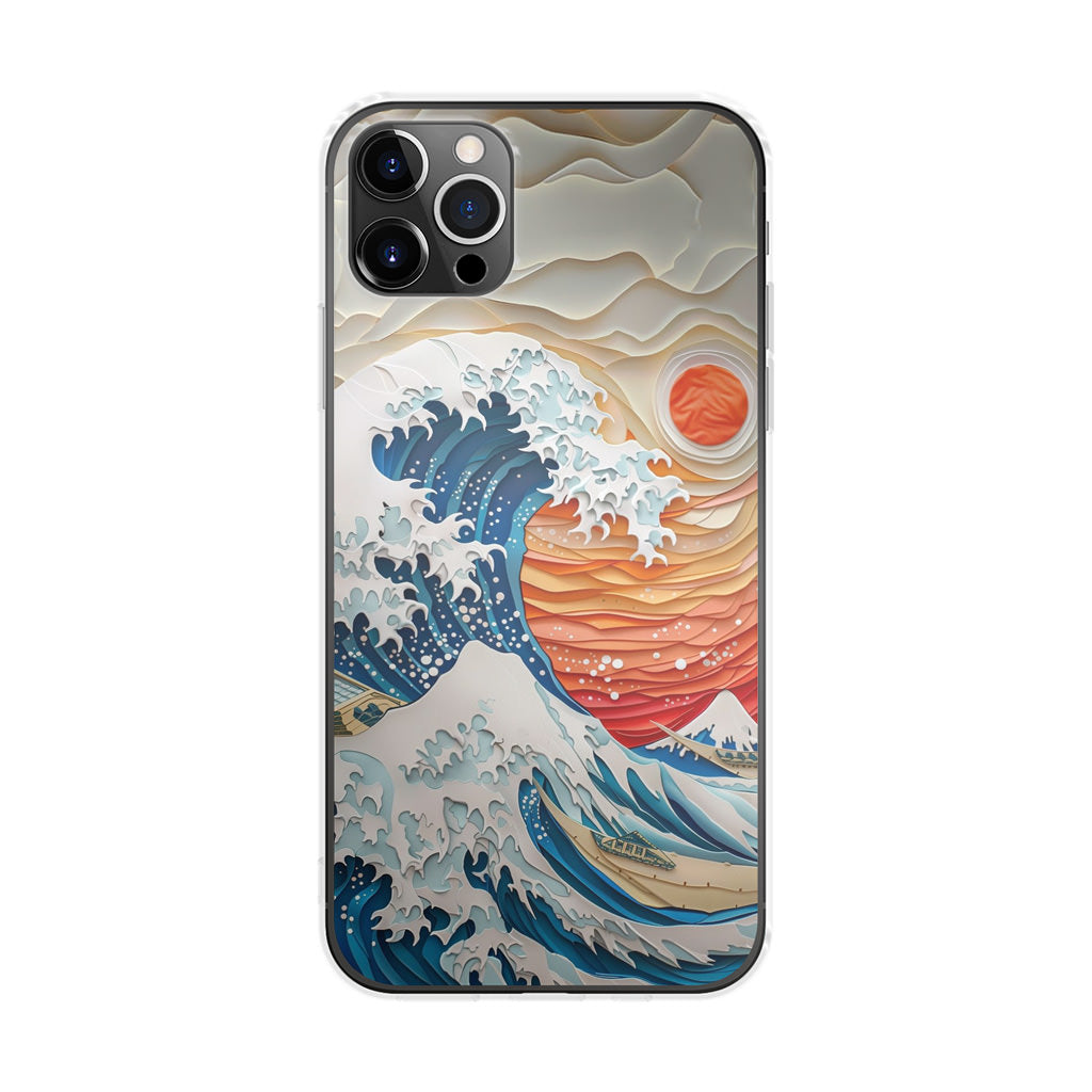 The Great Wave Off Paper Art iPhone 12 Pro Case