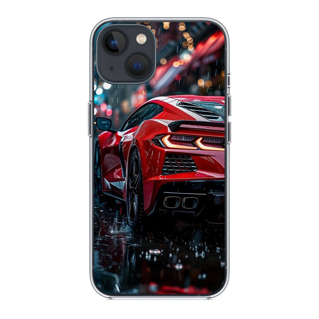 Red Sport Car in the Rain iPhone 13 / 13 mini Case