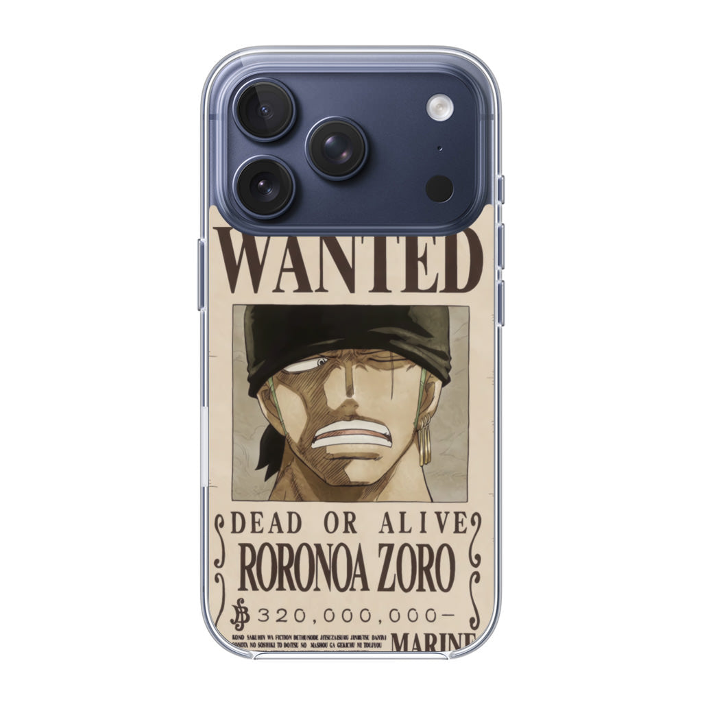 Roronoa Zoro Bounty iPhone 17 Pro / 17 Pro Max Case