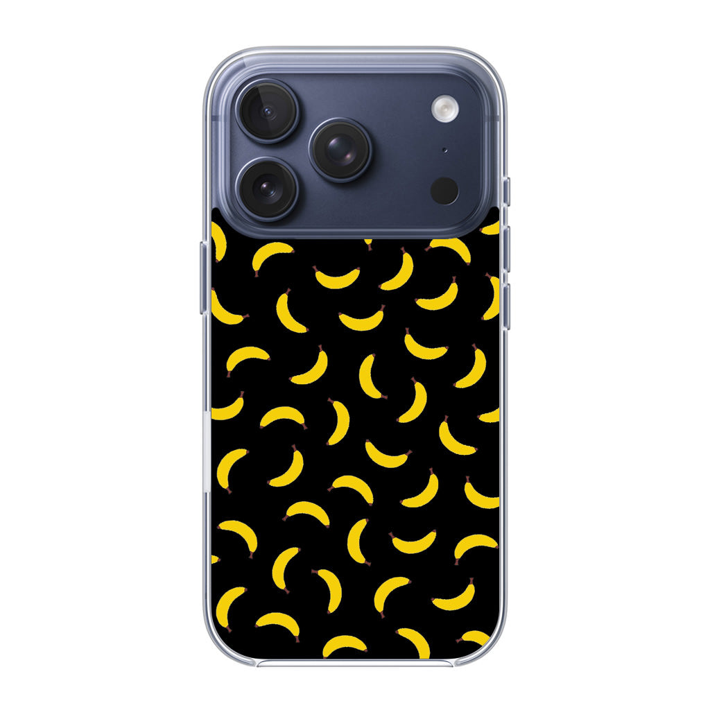 Bananas Fruit Pattern Black iPhone 17 Pro / 17 Pro Max Case