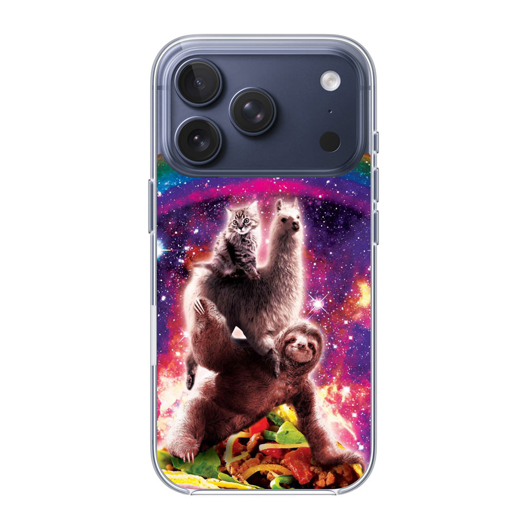 LLama Sloth And Cat Playing Together iPhone 17 Pro / 17 Pro Max Case