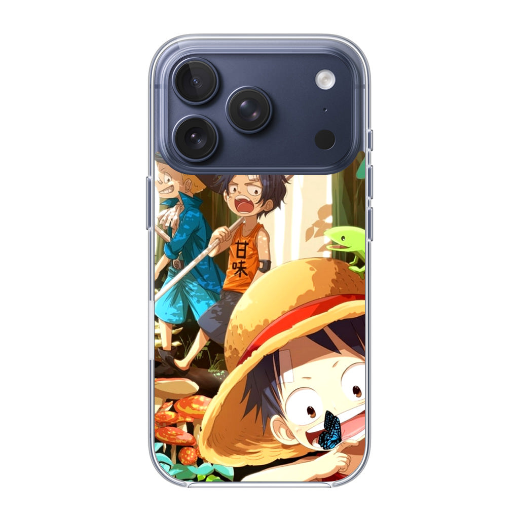 One Piece Little Sabo Ace Luffy Cute iPhone 17 Pro / 17 Pro Max Case