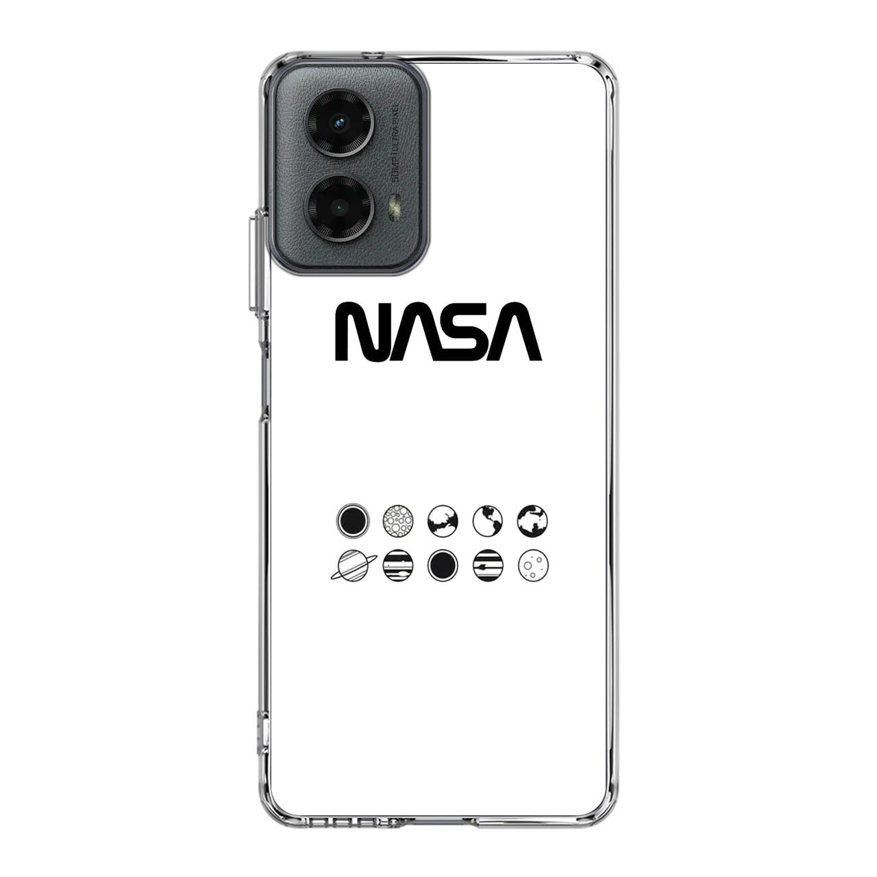 NASA Minimalist White Motorola Moto G 5G 2024 Case