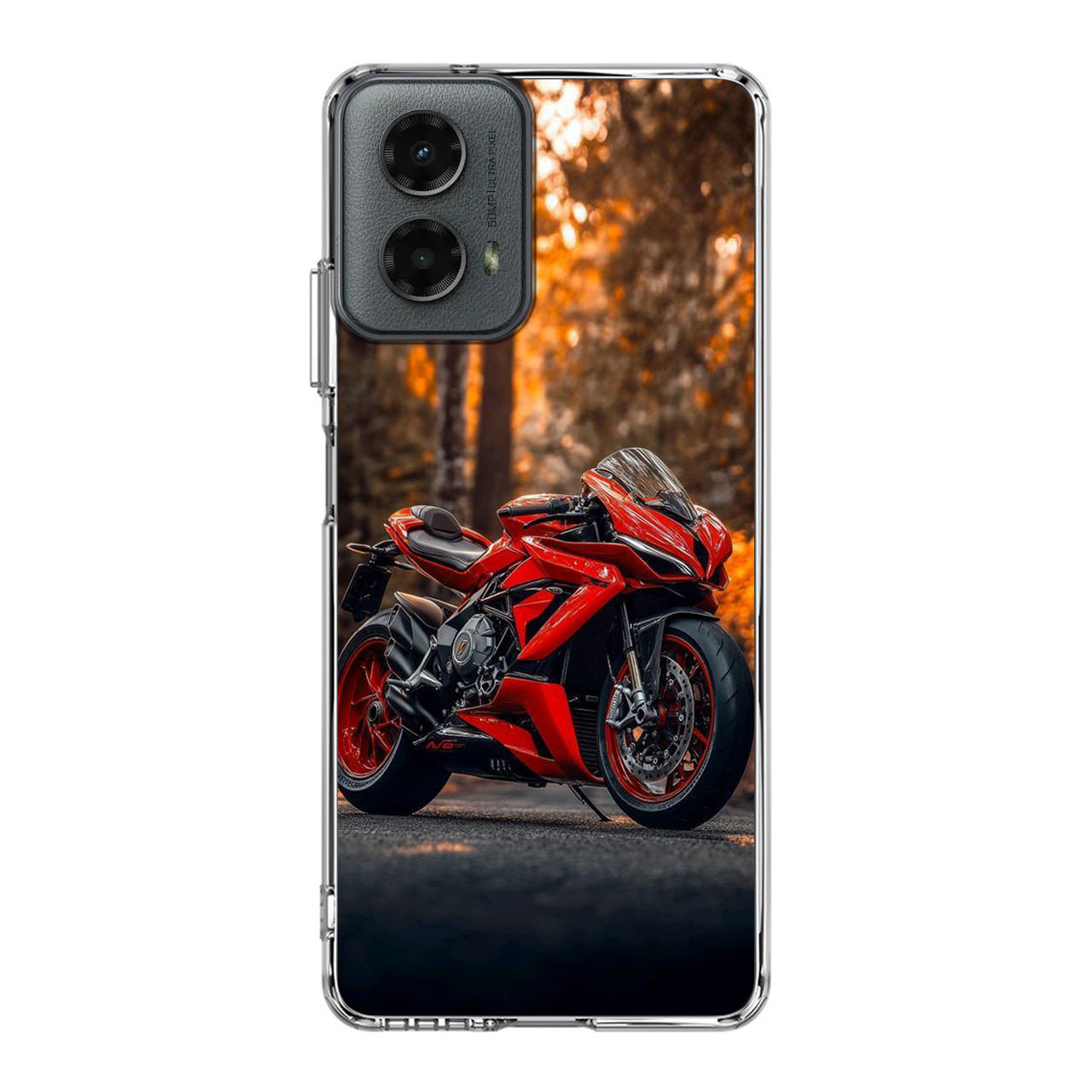 Crimson Velocity in Autumn Flame Motorola Moto G 5G 2024 Case