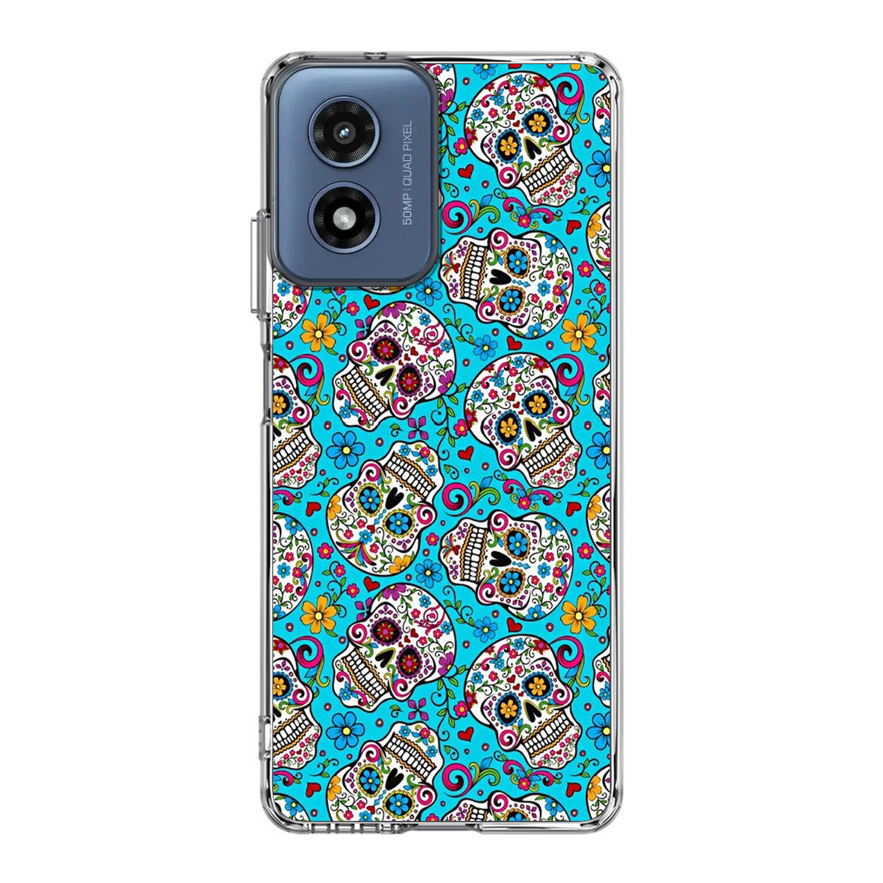 Skull Floral Sugar Motorola Moto G Play 2024 Case