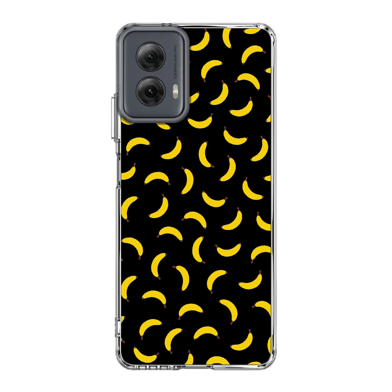Bananas Fruit Pattern Black Motorola Moto G Power 5G 2024 Case