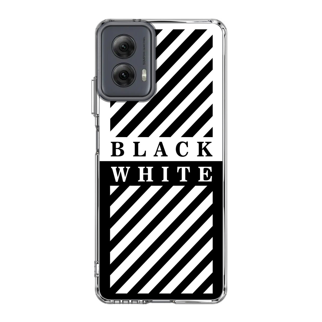 Black White Stripes Motorola Moto G Power 5G 2024 Case