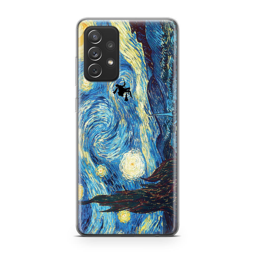 Witch Flying In Van Gogh Starry Night Galaxy A32 / A52 / A72 Case