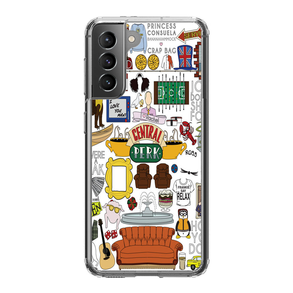 Friends TV Show Central Perk Sticker Galaxy S21 / S21 Plus / S21 FE 5G Case