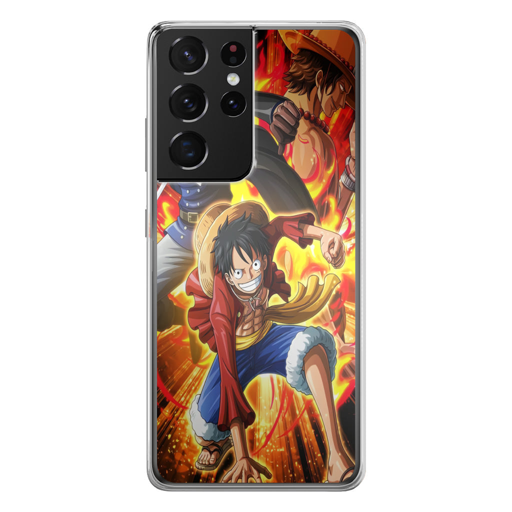 Ace Sabo Luffy Brotherhood Galaxy S21 Ultra Case
