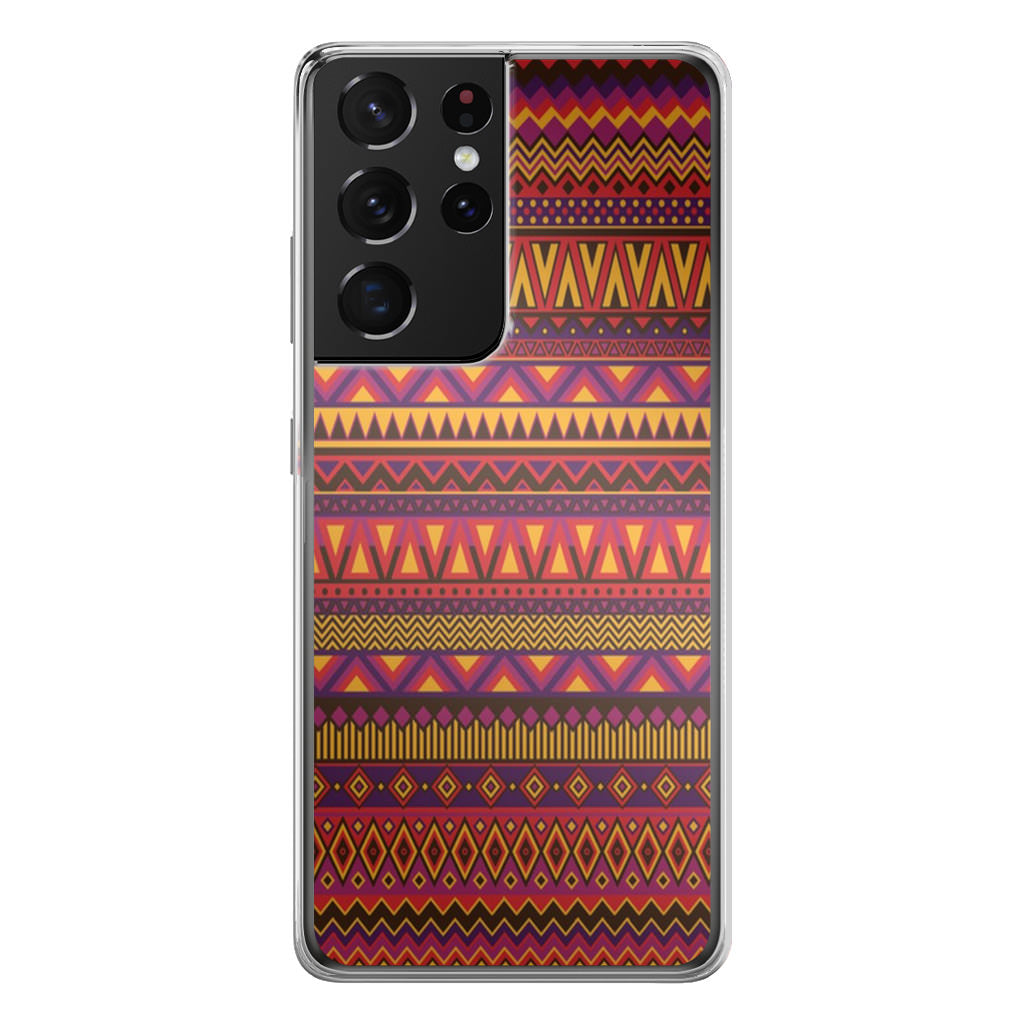 African Aztec Pattern Galaxy S21 Ultra Case