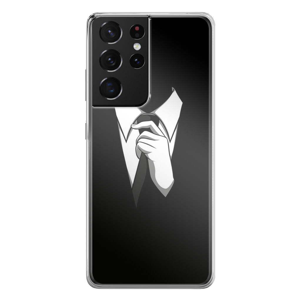 Anonymous Black White Tie Galaxy S21 Ultra Case
