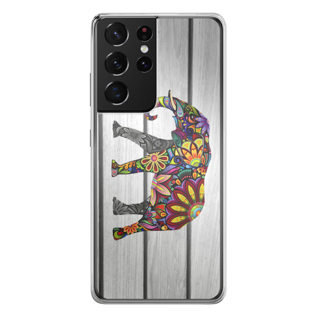 Colorful Elephant Flower Galaxy S21 Ultra Case