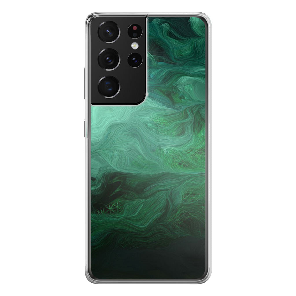 Green Abstract Art Galaxy S21 Ultra Case