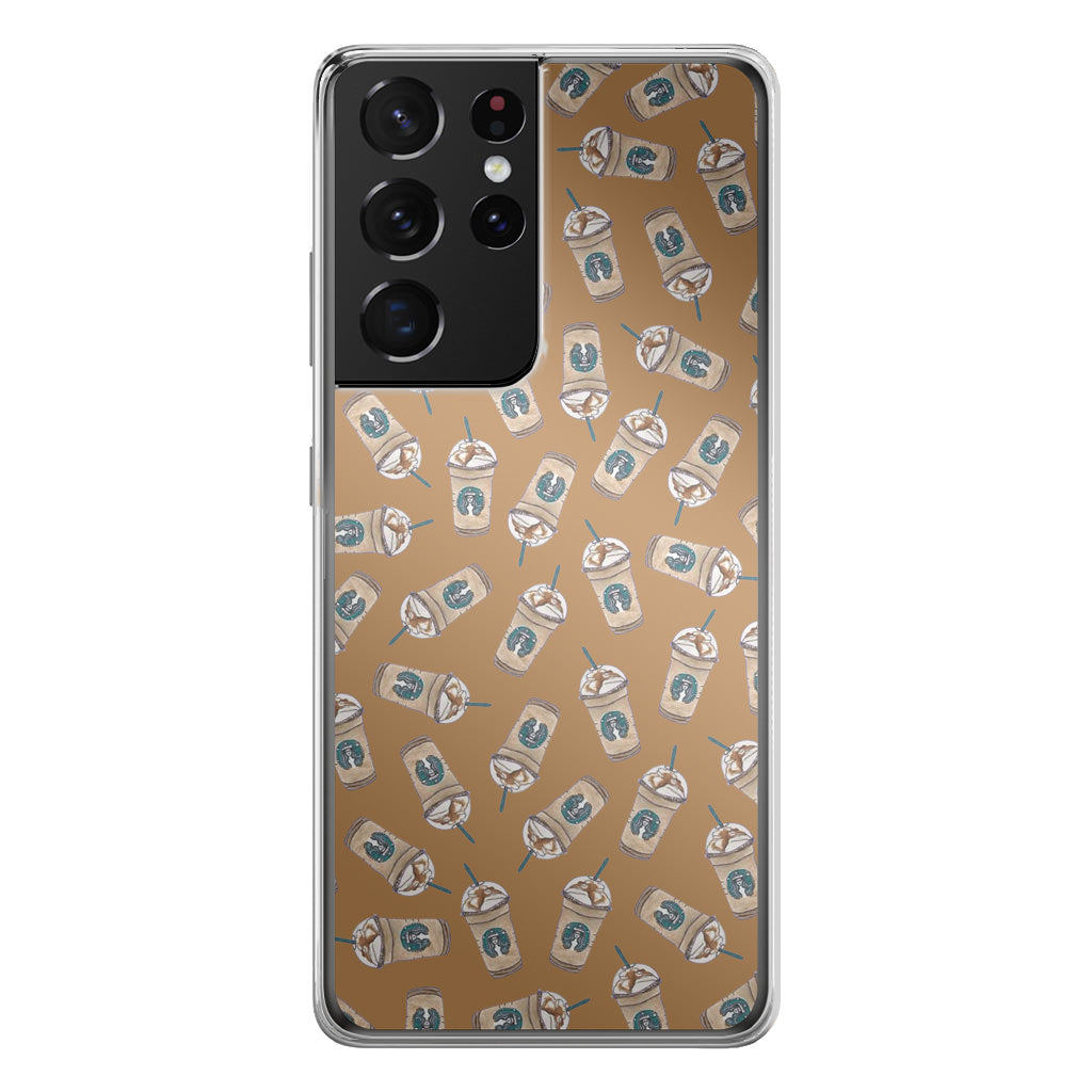 Iced Cappuccinos Lover Pattern Galaxy S21 Ultra Case
