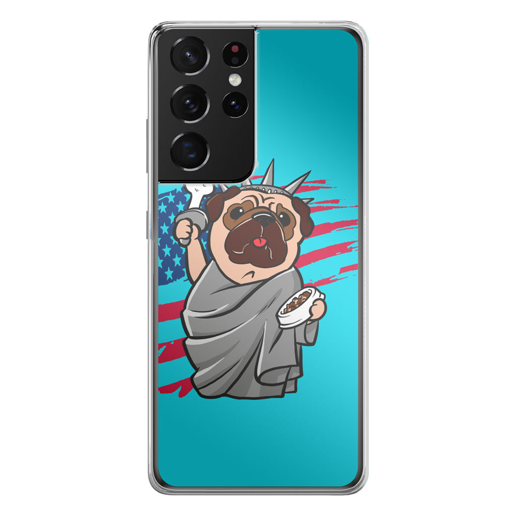Independence Day Pug Galaxy S21 Ultra Case