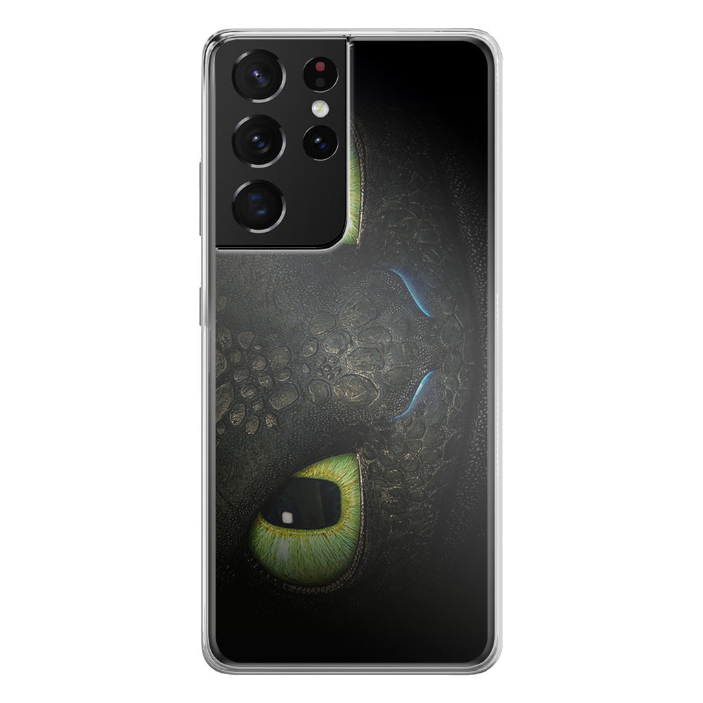 Toothless Dragon Eyes Close Up Galaxy S21 Ultra Case