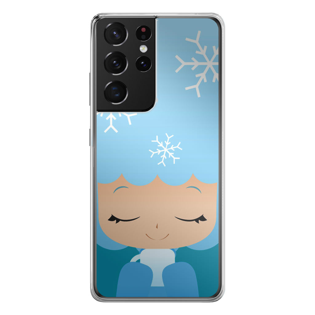 Winter Afro Girl Galaxy S21 Ultra Case