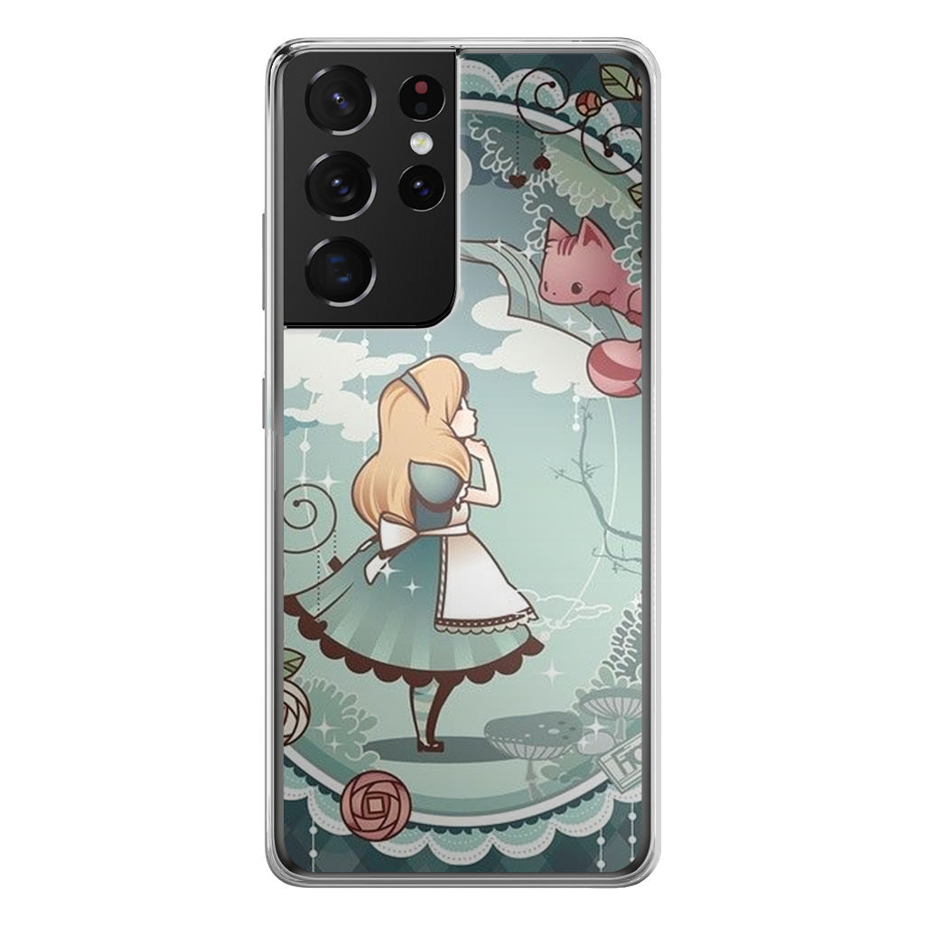Alice And Cheshire Cat Poster Galaxy S21 Ultra Case