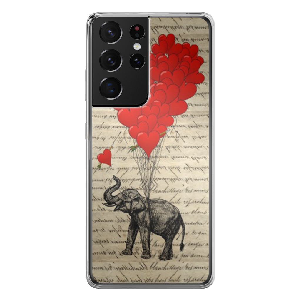 Elephant And Heart Galaxy S21 Ultra Case