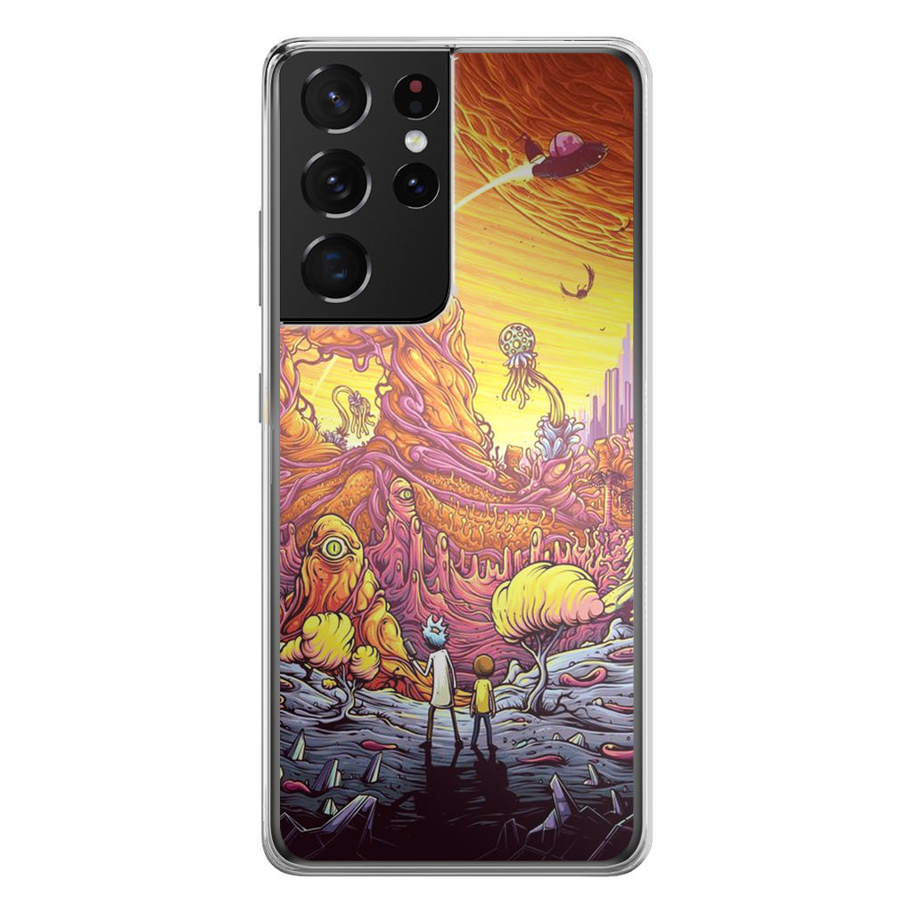 Rick And Morty Alien Planet Galaxy S21 Ultra Case