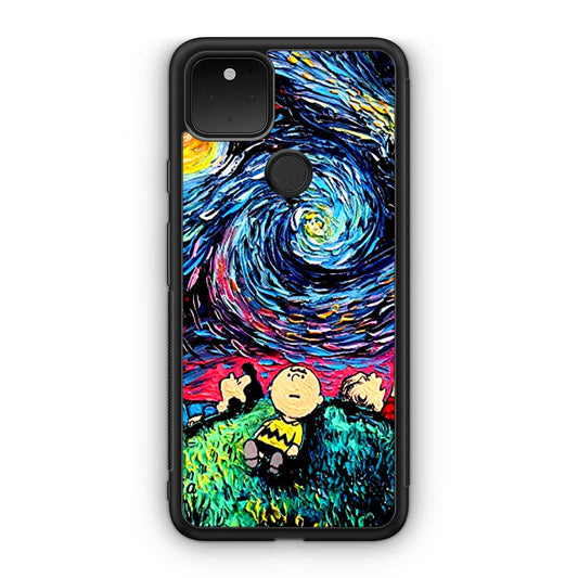 Peanuts At Starry Night Google Pixel 5a Case