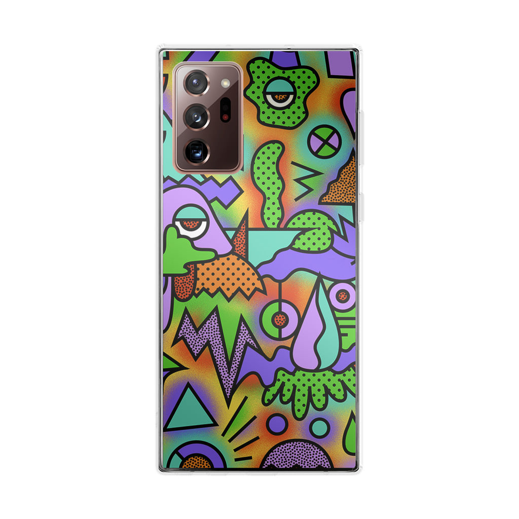 Abstract Colorful Doodle Art Galaxy Note 20 Ultra Case