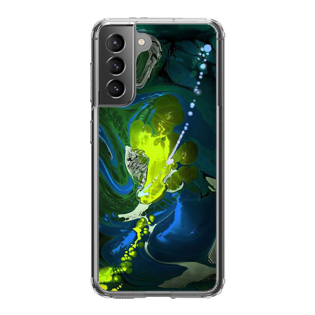 Abstract Green Blue Art Galaxy S21 / S21 Plus / S21 FE 5G Case