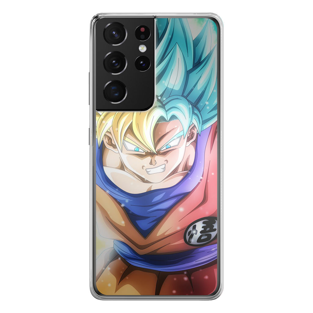 Goku SSJ 1 to SSJ Blue Galaxy S21 Ultra Case