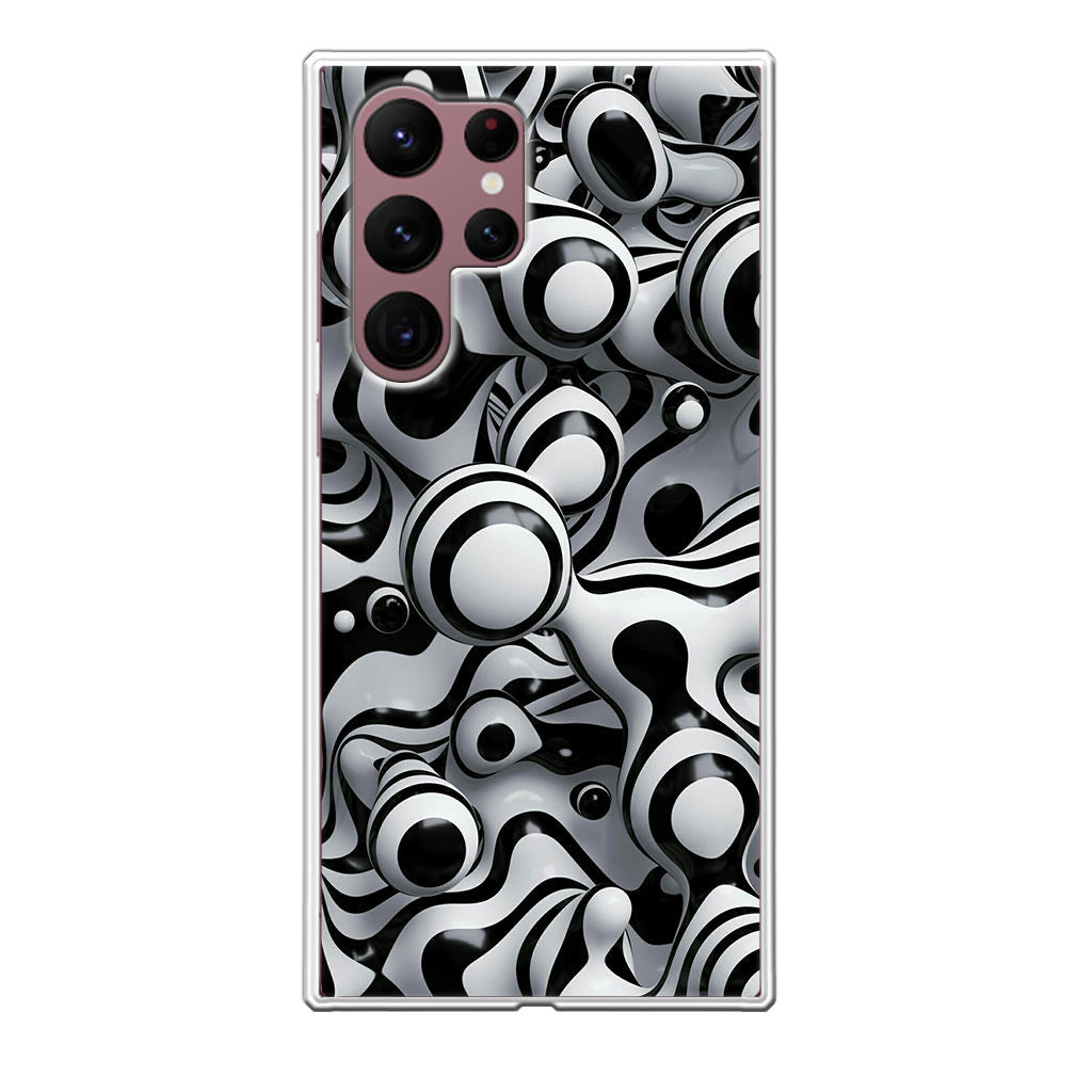 Abstract Art Black White Galaxy S22 Ultra 5G Case