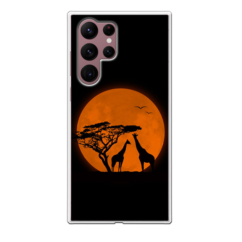 Giraffes Silhouette Galaxy S22 Ultra 5G Case
