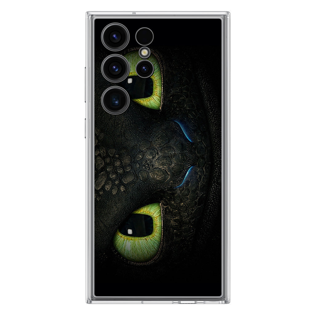 Toothless Dragon Eyes Close Up Samsung Galaxy S23 Ultra Case