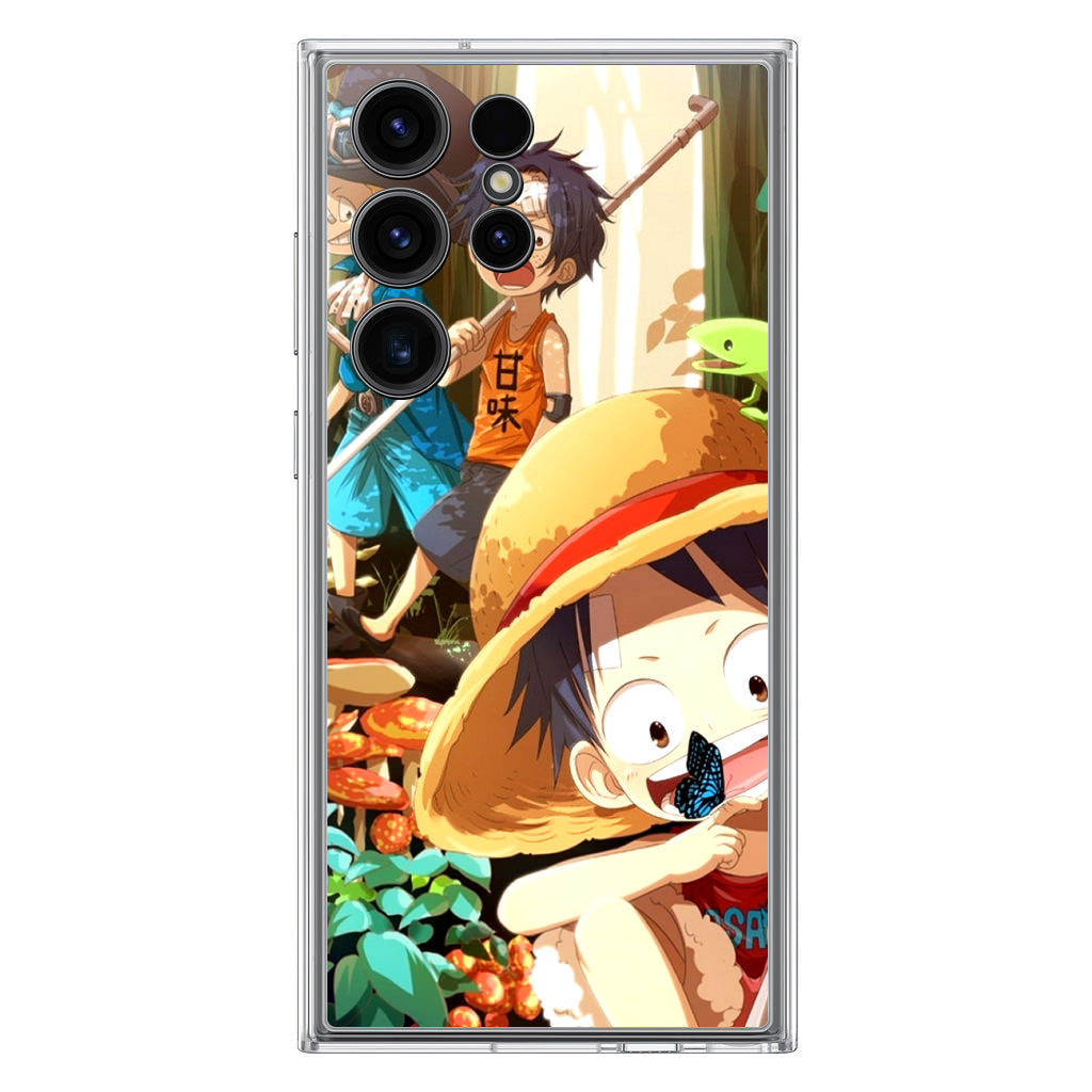 One Piece Little Sabo Ace Luffy Cute Samsung Galaxy S23 Ultra Case
